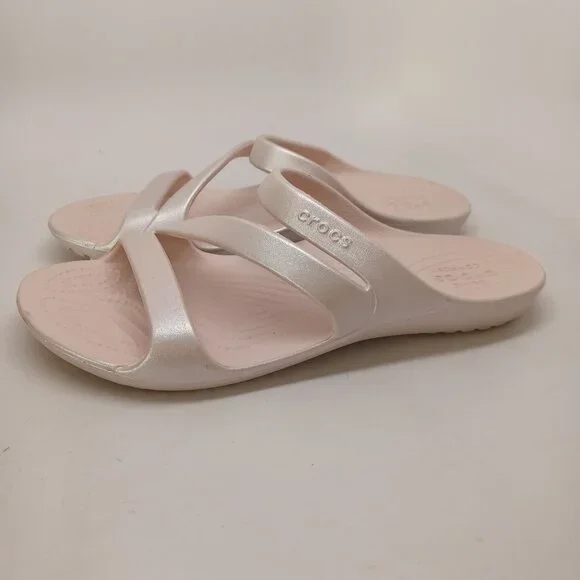 Crocs Sandals Kadee II Pink Pearl Slip On Casual Iconic Comfort Shoes Womens 9 - Picture 2 of 14